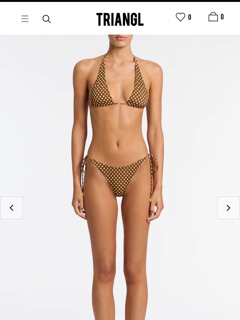 triangl swimwear Brown Polka Dot Tie-Side Bikini (NEW WITH TAGS)